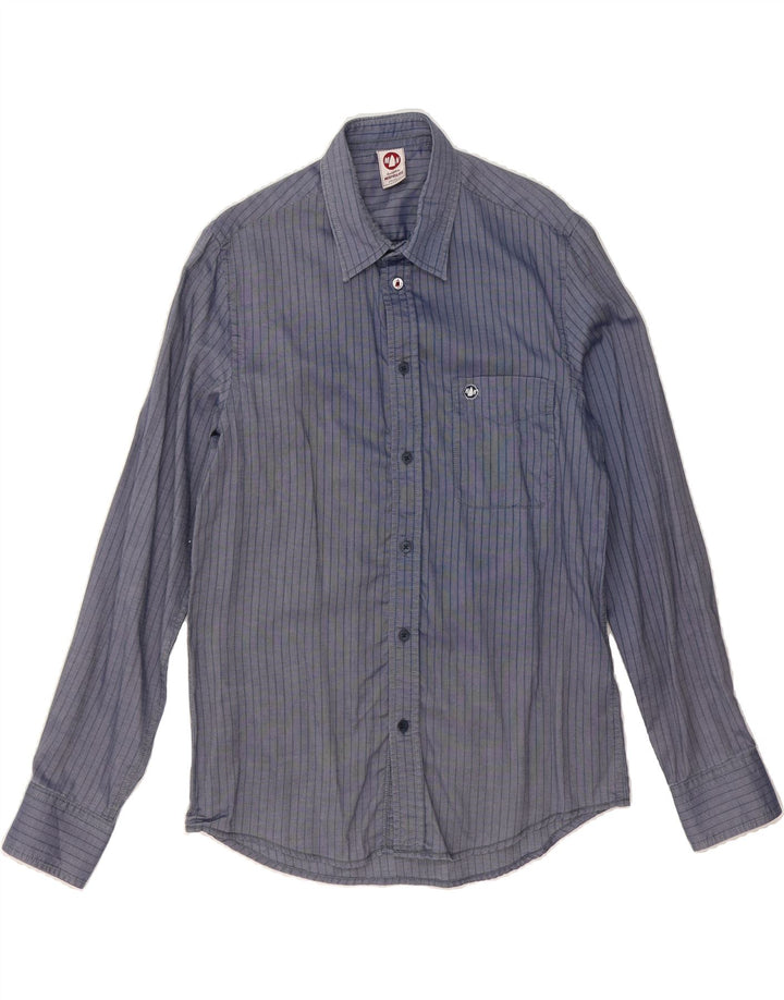 MURPHY & NYE Mens Custom Fit Shirt Medium Navy Blue Striped Vintage Murphy & Nye and Second-Hand Murphy & Nye from Messina Hembry 