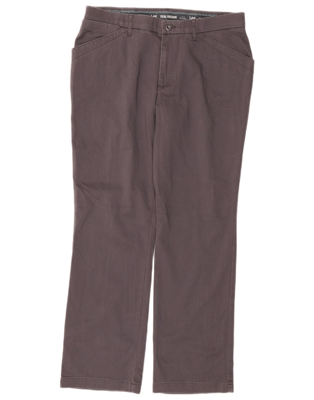 Pantaloni casual dritti LEE Total Freedom da donna W34 L30 in cotone grigio