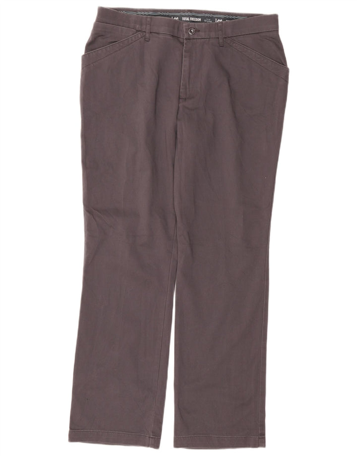 Pantaloni casual dritti LEE Total Freedom da donna W34 L30 in cotone grigio