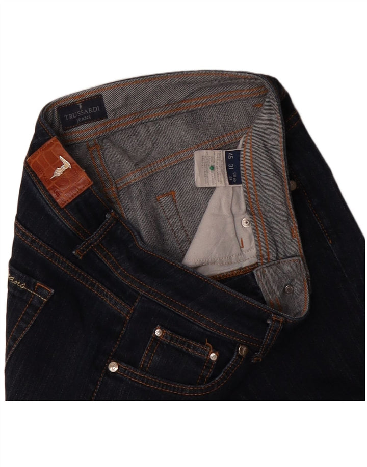 Jeans Capri Donna TRUSSARDI W29 L22 Blu Navy Cotone