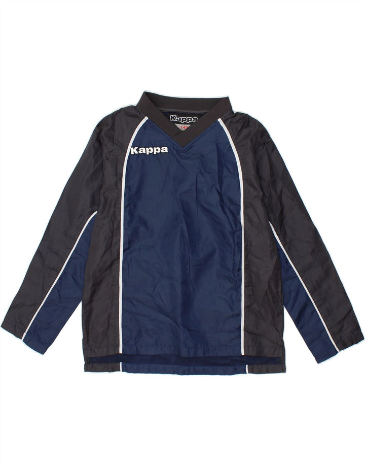 KAPPA Boys Pullover Tracksuit Top 9-10 Years Large Navy Blue Colourblock Vintage Kappa and Second-Hand Kappa from Messina Hembry 