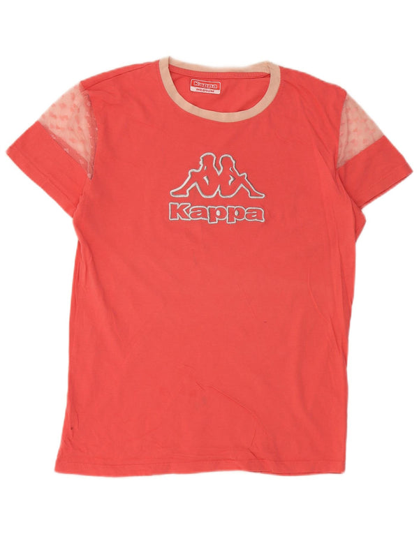 T-shirt grafica da donna Kappa Top UK 12 Medium Pink Colourblock