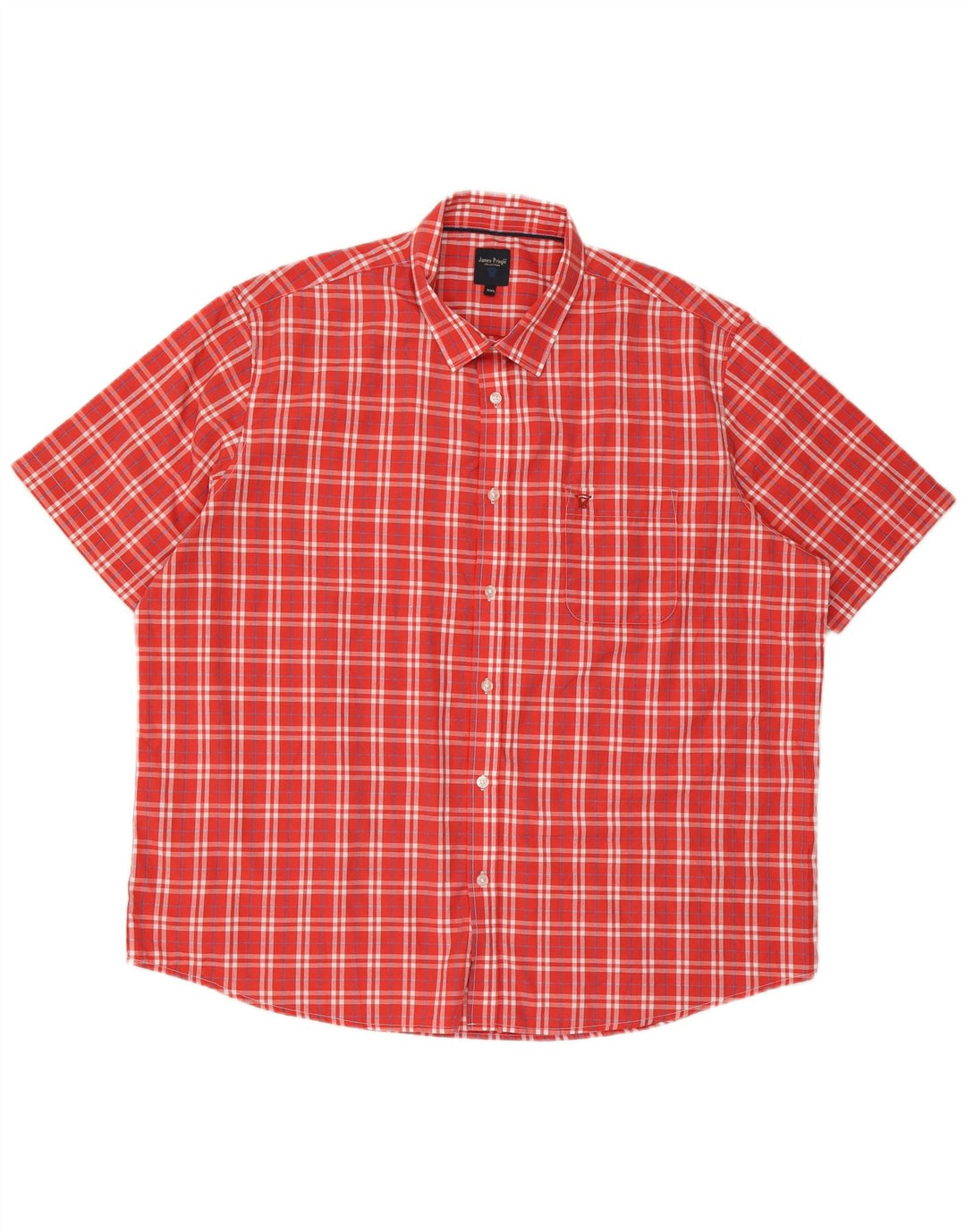 Camicia a maniche corte da uomo James Pringle 2XL Poliestere a quadri rossi