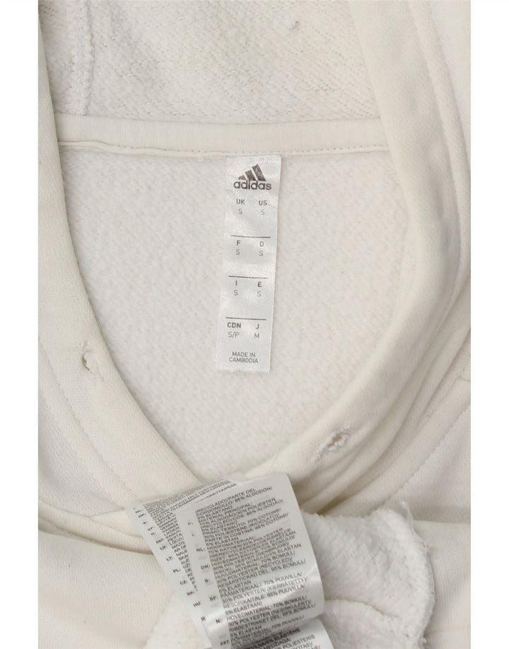 Maglione con cappuccio da uomo ADIDAS piccolo in cotone bianco