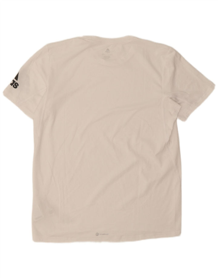 T-shirt grafica Adidas Aeroready da uomo, grande, in poliestere bianco