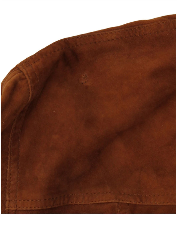 MASTERPELLE Giubbotto Bomber da Uomo in Pelle Scamosciata IT 52 XL Pelle Marrone
