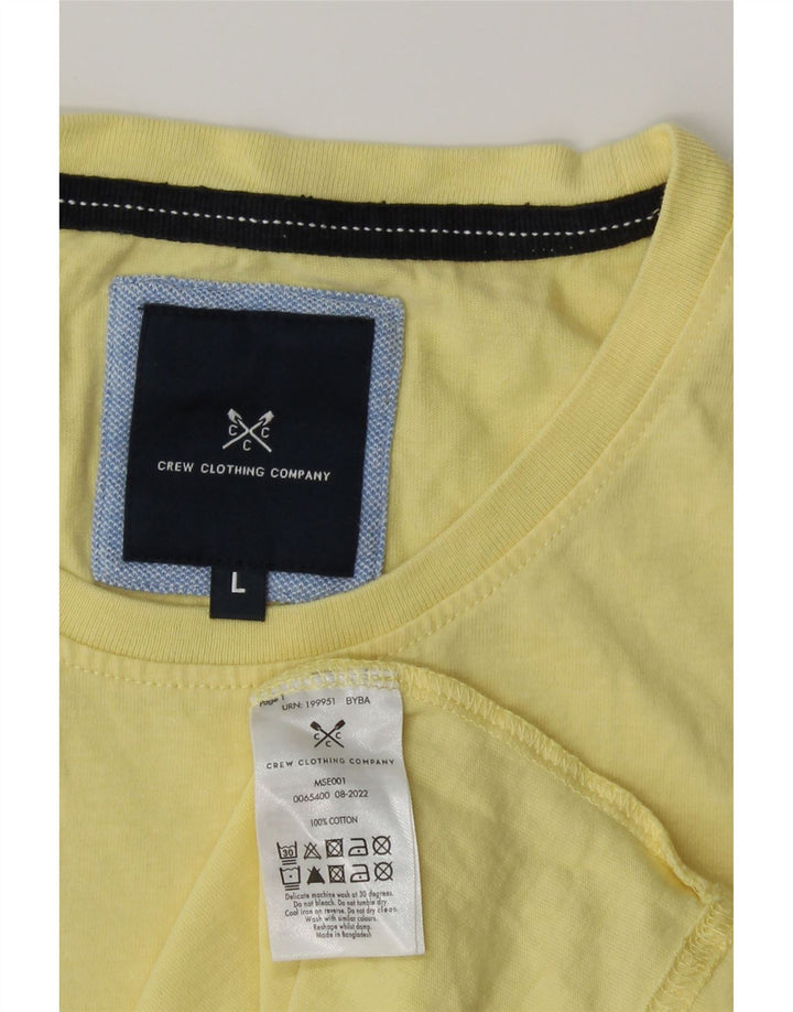 CREW CLOTHING Mens T-Shirt Top Large Yellow Cotton Vintage Crew Clothing and Second-Hand Crew Clothing from Messina Hembry 