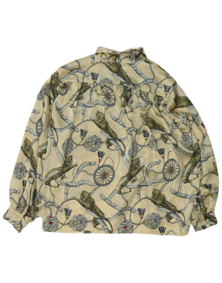 Camicetta grafica da donna vintage IT 48 XL Poliestere giallo