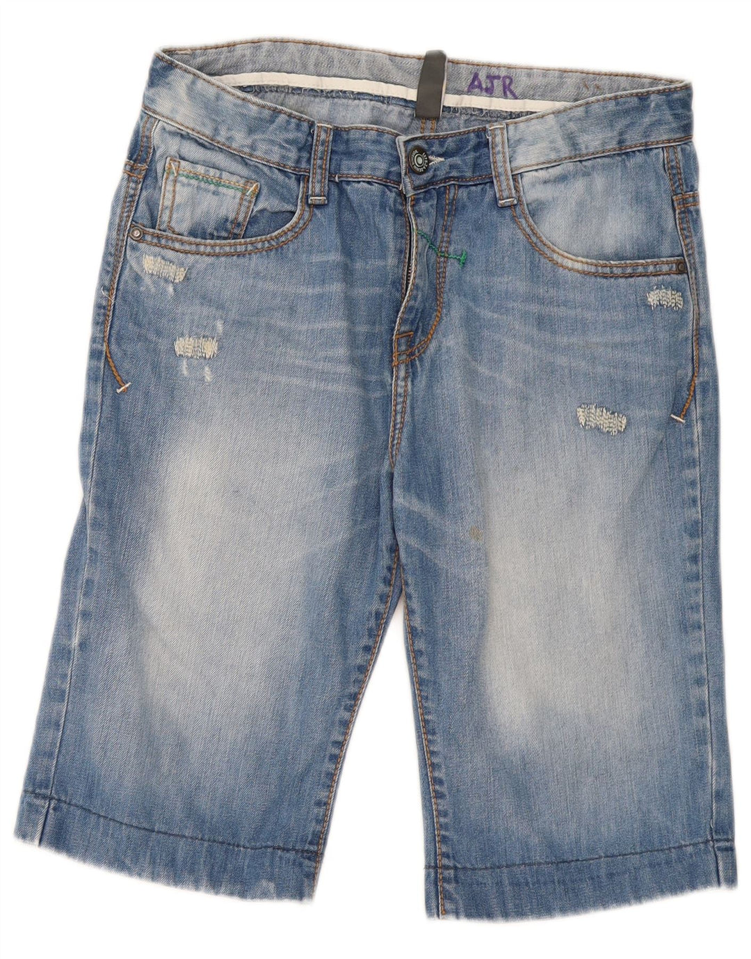Pantaloncini in denim invecchiato Zara per ragazzi 13-14 anni W30 cotone blu