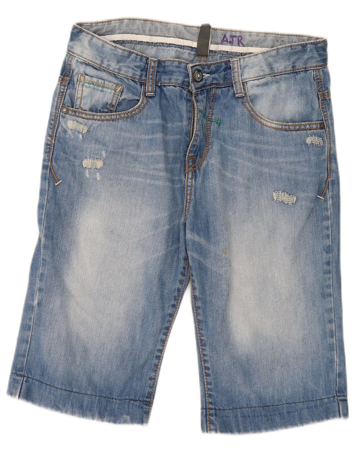 Pantaloncini in denim invecchiato Zara per ragazzi 13-14 anni W30 cotone blu