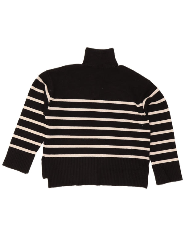 Maglione Zara da donna con collo e zip UK 10 piccolo in viscosa a righe nere