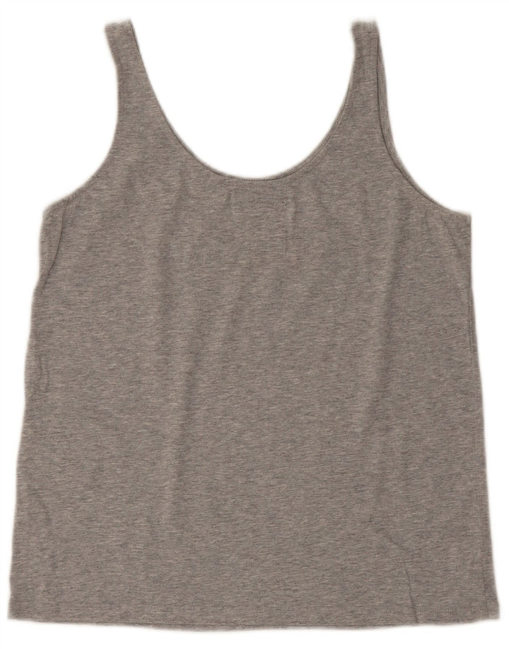 Canottiera grafica da donna Superdry UK 8 Small in cotone grigio