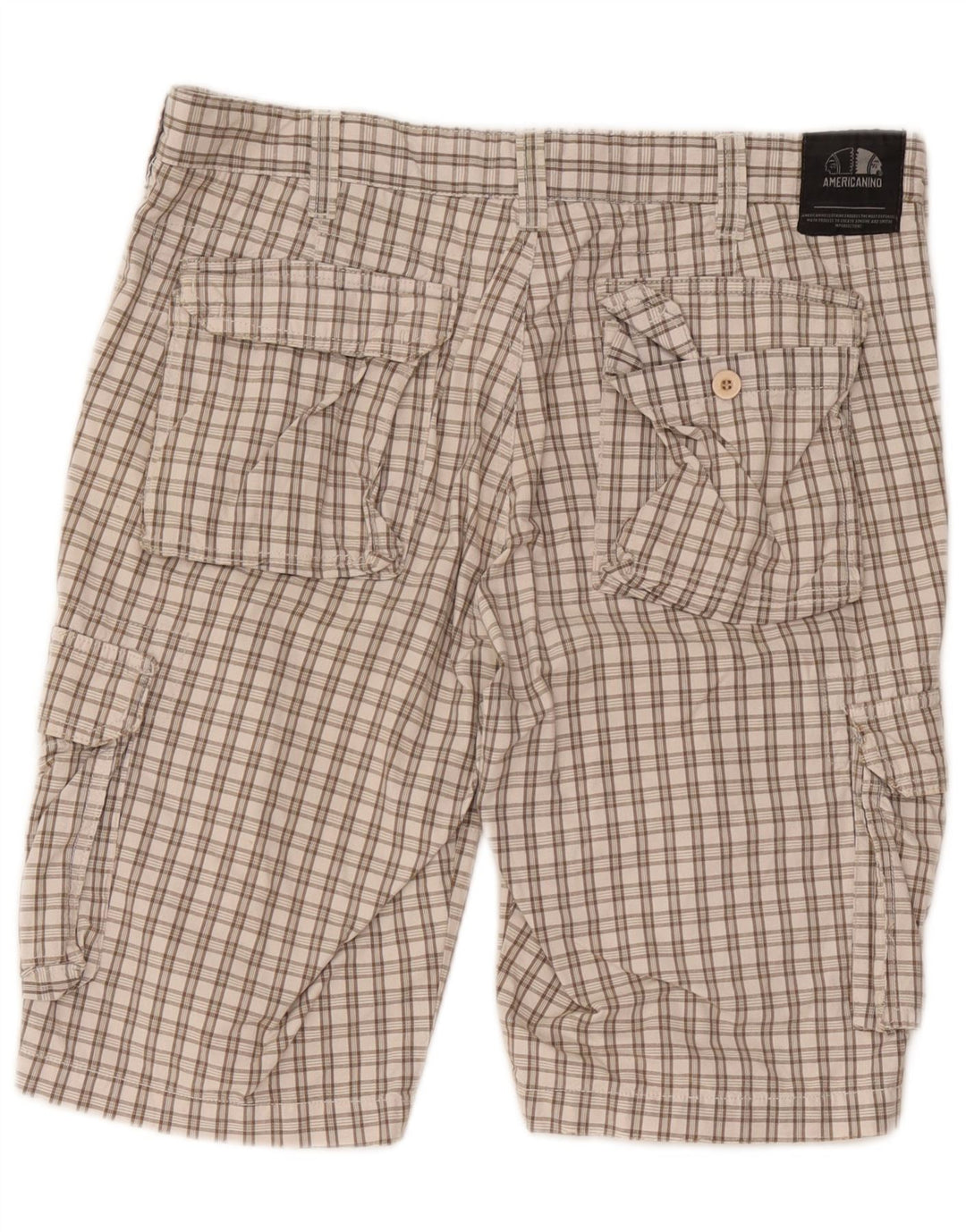 Pantaloncini cargo da uomo Americanino W34 a quadri beige grandi