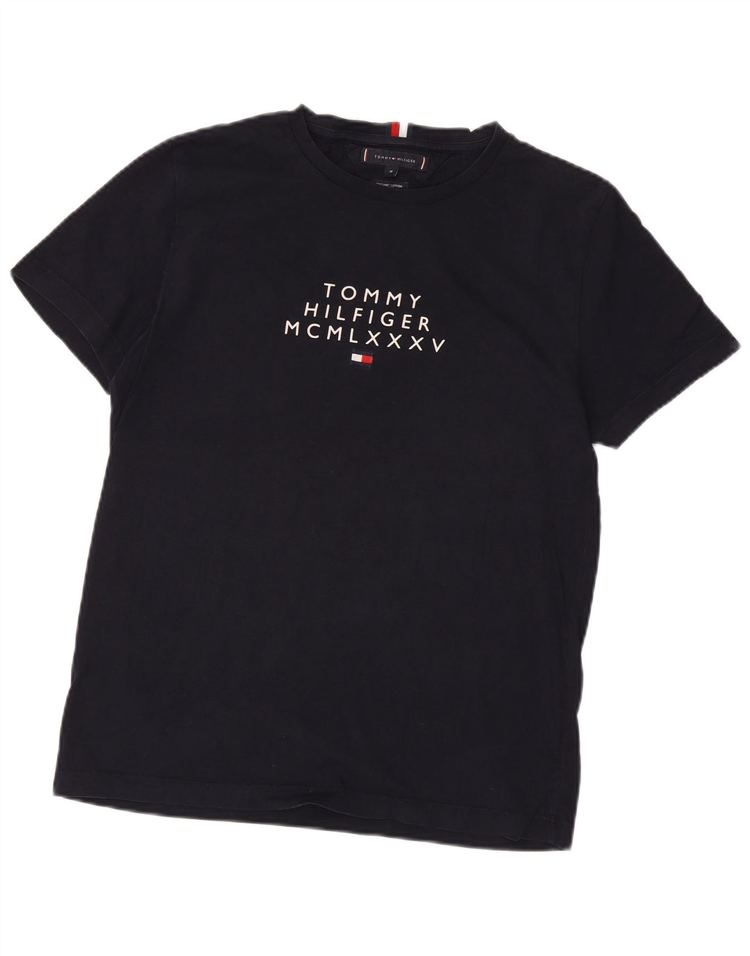 T-shirt grafica da uomo Tommy Hilfiger Top in cotone blu navy medio