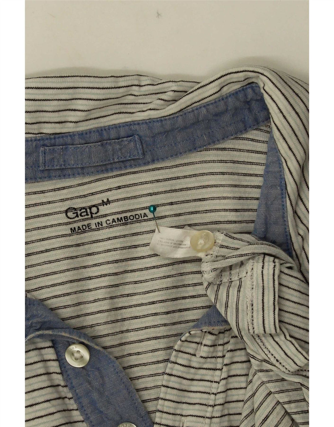 Polo da uomo Gap in cotone gessato bianco medio