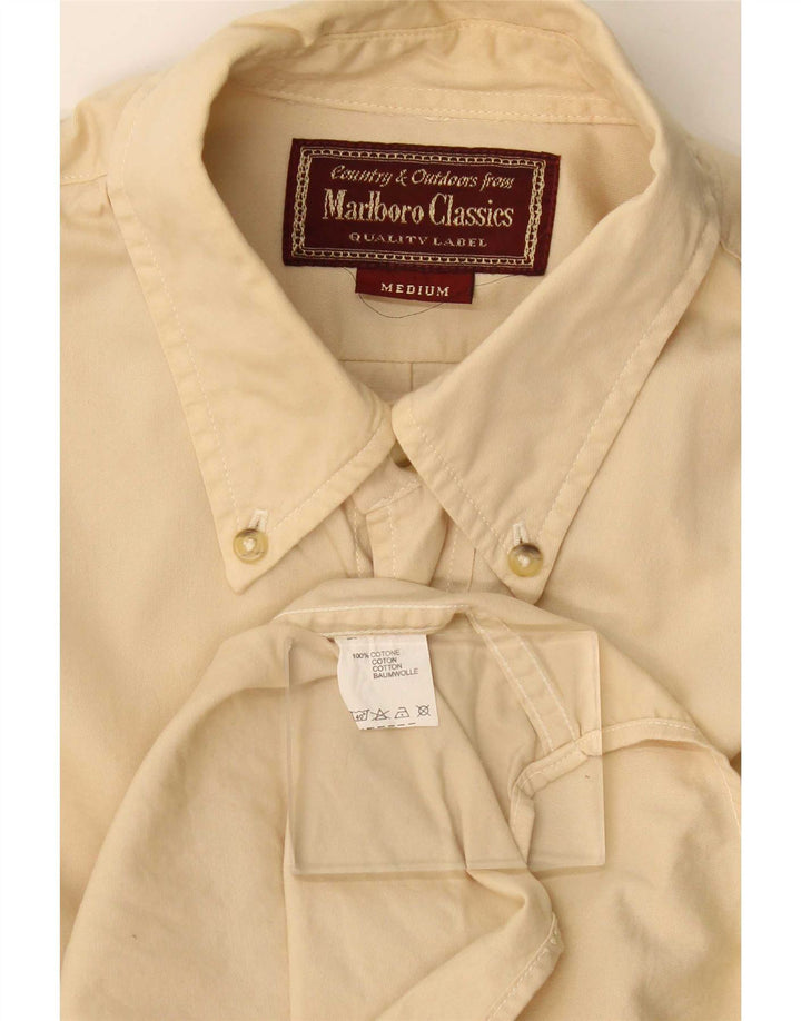 Camicia da uomo Marlboro Classics in cotone beige medio