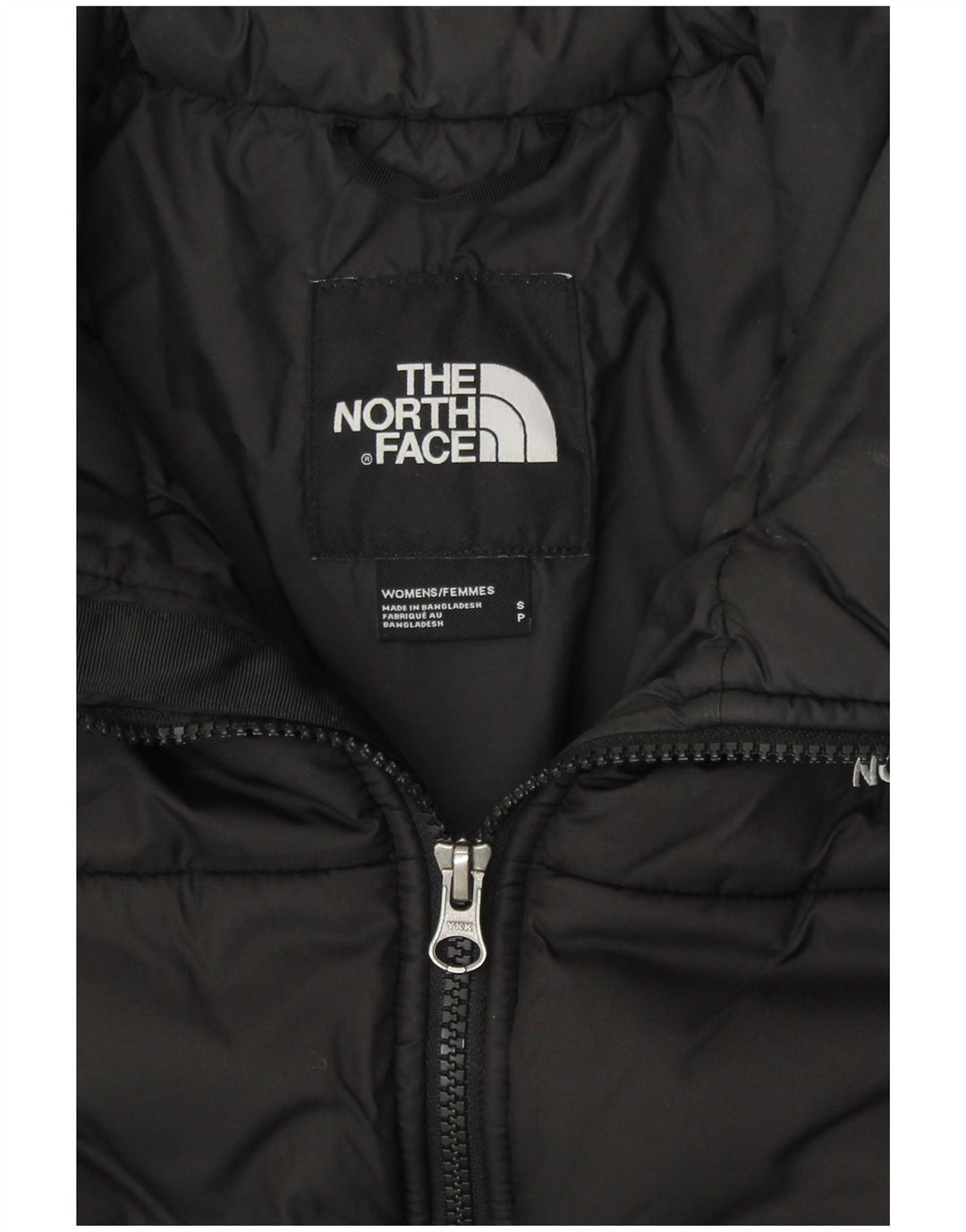 THE NORTH FACE Giacca imbottita corta da donna UK 10 Small Poliestere nero