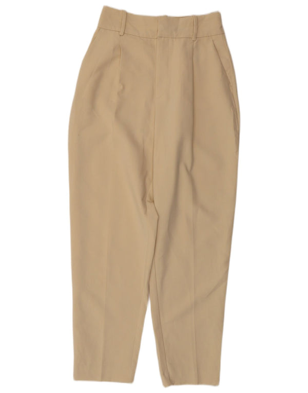 Pantaloni chino affusolati da donna Zara piccoli W26 L27 poliestere beige