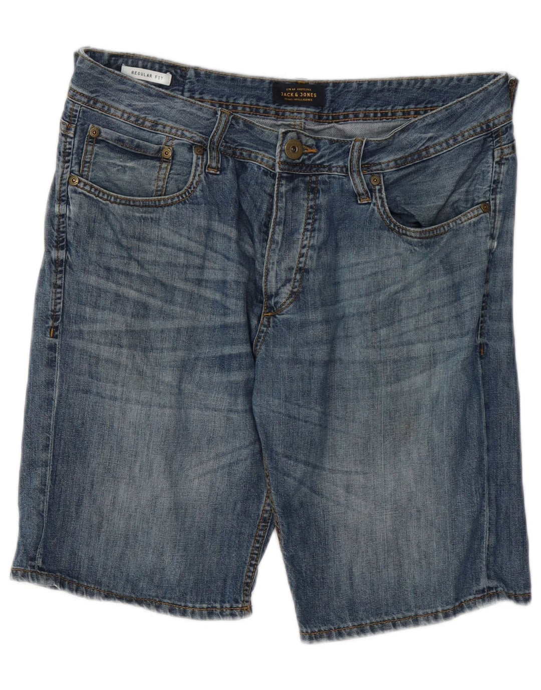 Pantaloncini di jeans vestibilità regolare da uomo Jack & Jones medi W32 cotone blu