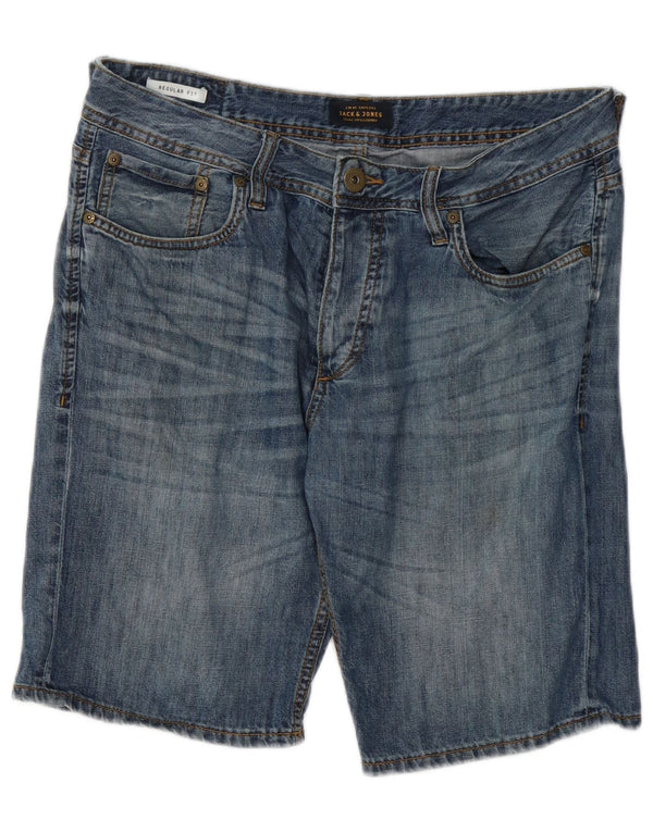 Pantaloncini di jeans vestibilità regolare da uomo Jack & Jones medi W32 cotone blu