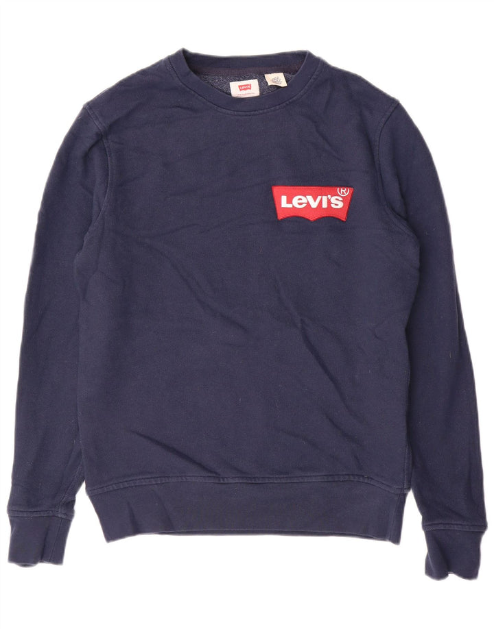 LEVI'S Felpa con grafica da uomo Maglione piccolo in cotone blu navy