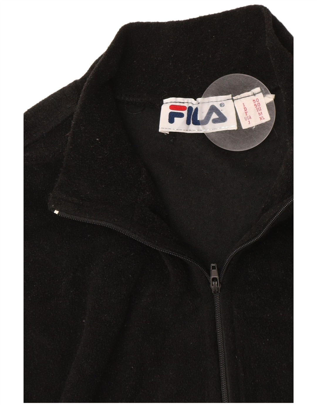Maglione in pile Fila da uomo con zip e collo medio nero