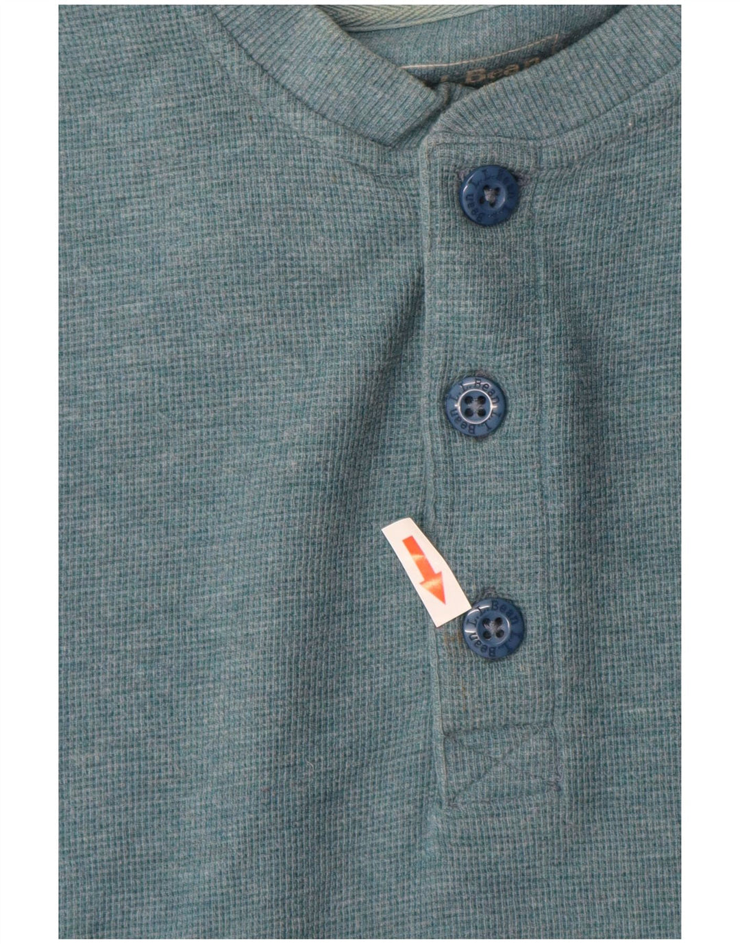 L.L.BEAN Top da uomo dal taglio tradizionale a maniche lunghe in cotone blu