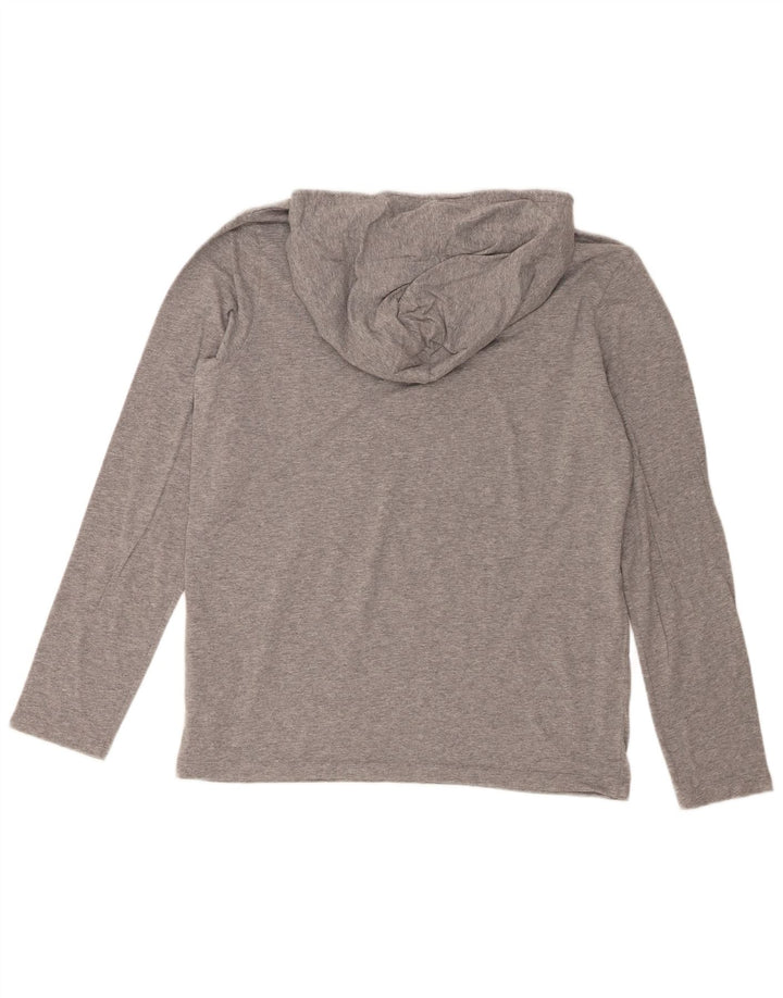 Hugo Boss Top da uomo con cappuccio a maniche lunghe in cotone chiazzato grigio piccolo