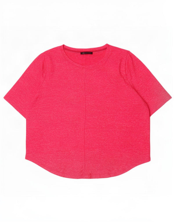 T-shirt da donna Marks & Spencer Top UK 20 2XL Viscosa screziata rosa