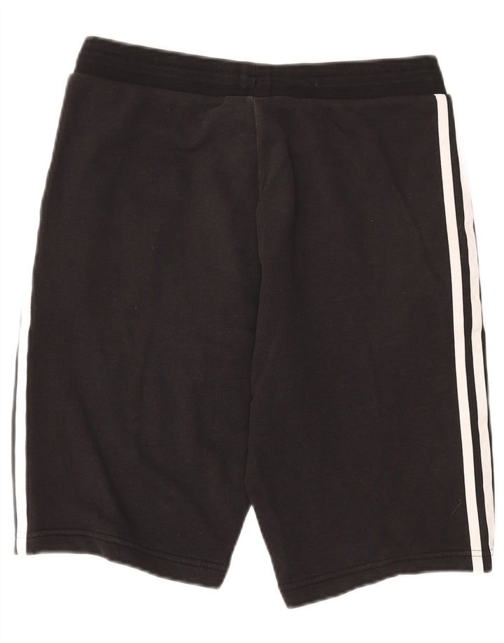 ADIDAS Womens Sport Shorts UK 12 Medium  Black Cotton