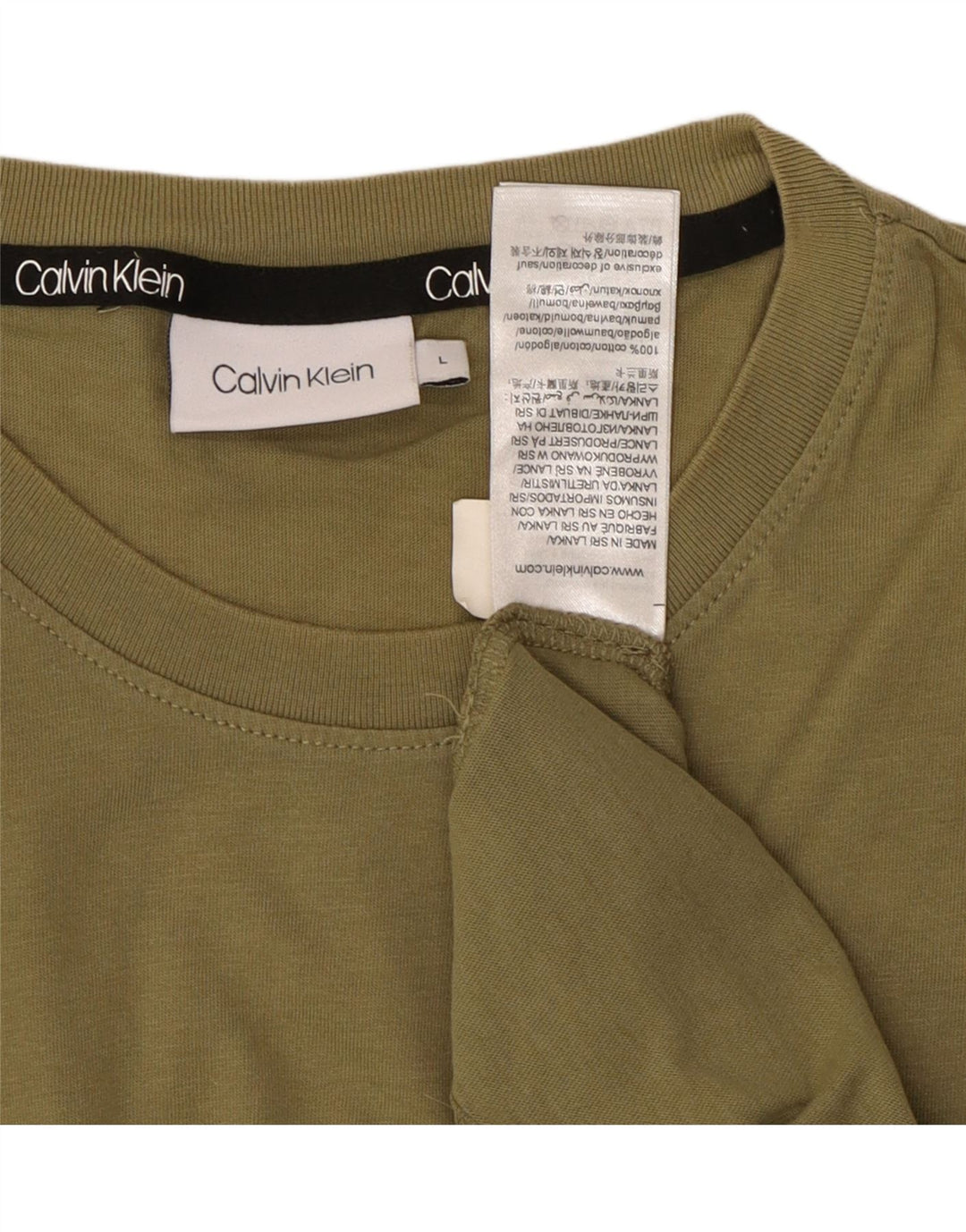 CALVIN KLEIN T-shirt da uomo Top Large in cotone verde