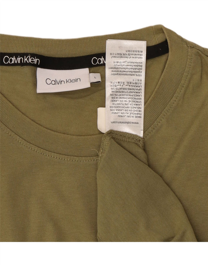 CALVIN KLEIN T-shirt da uomo Top Large in cotone verde