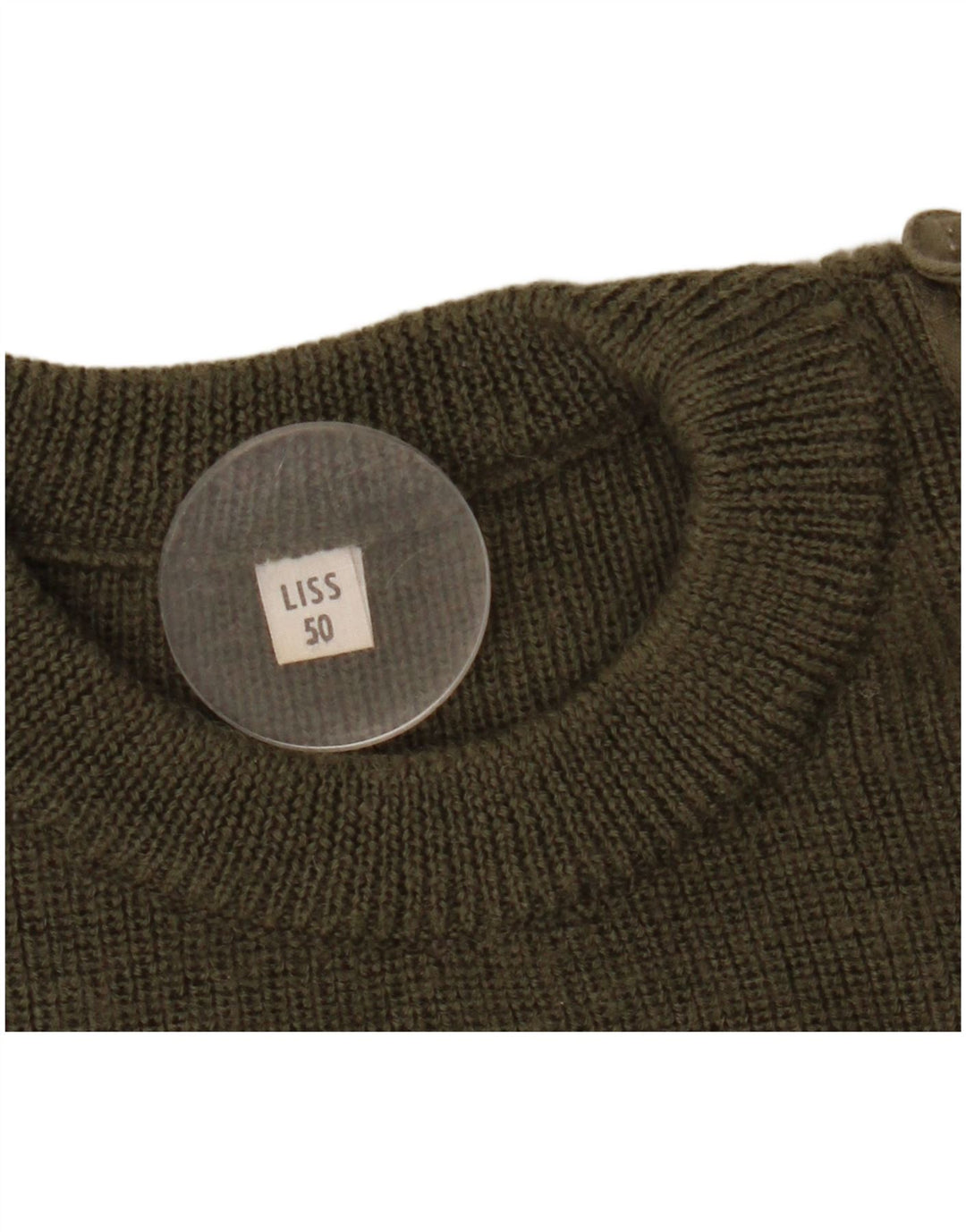 Maglione maglione girocollo militare vintage da uomo IT 50 medio kaki