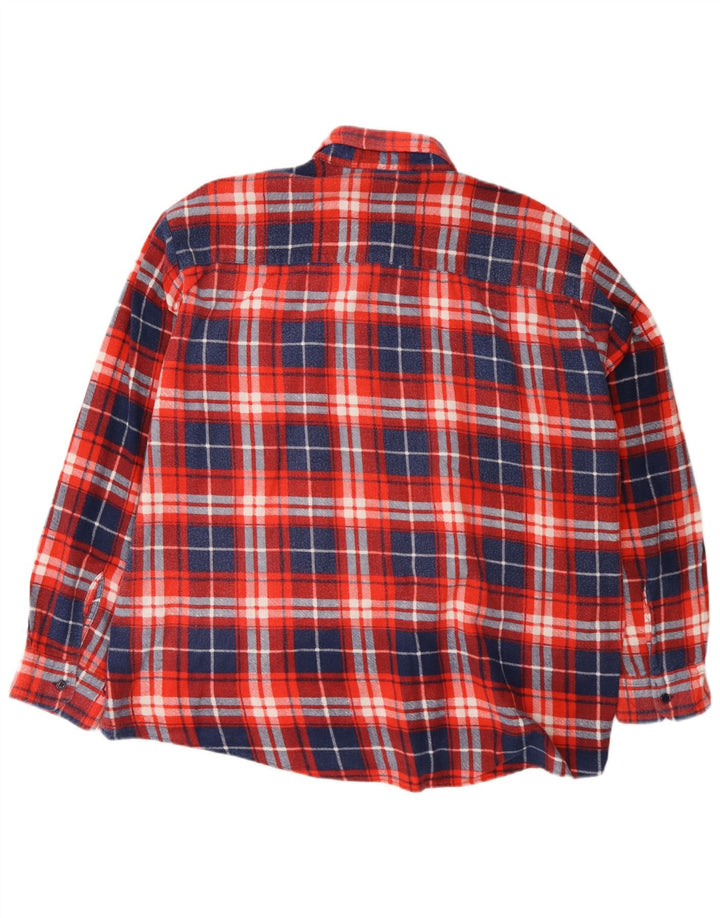 Camicia vintage da uomo in flanella XL in cotone a quadri rossi