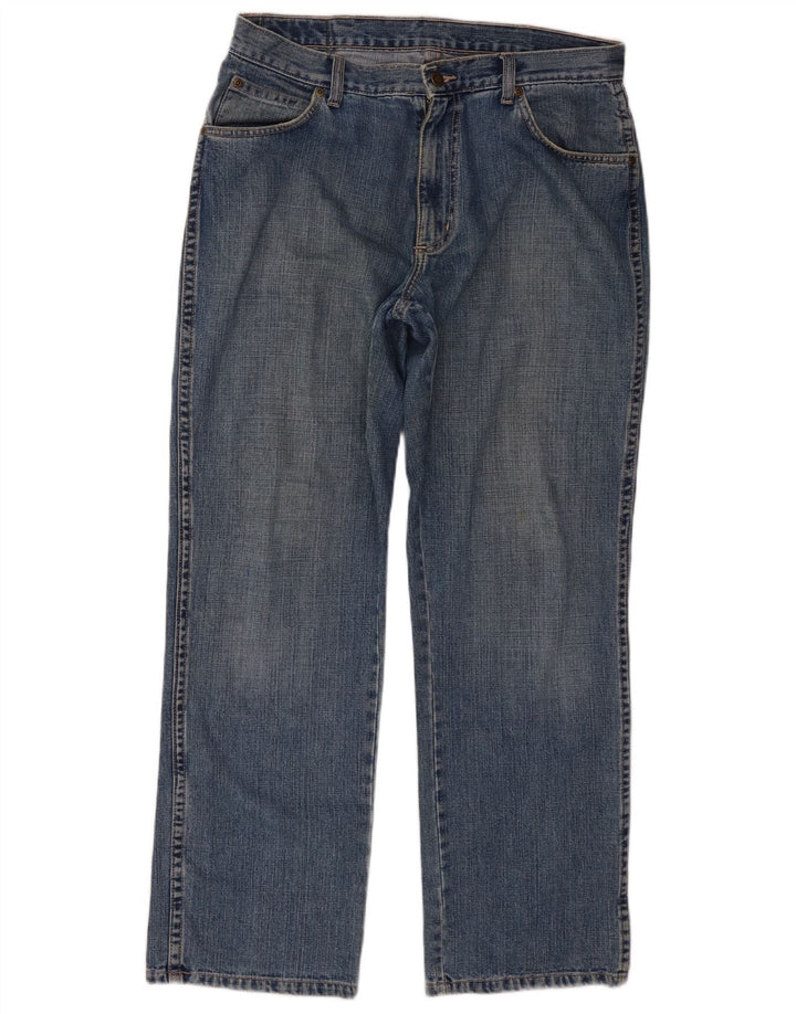 Jeans dritti da uomo Wrangler vestibilità regolare W34 L30 cotone blu
