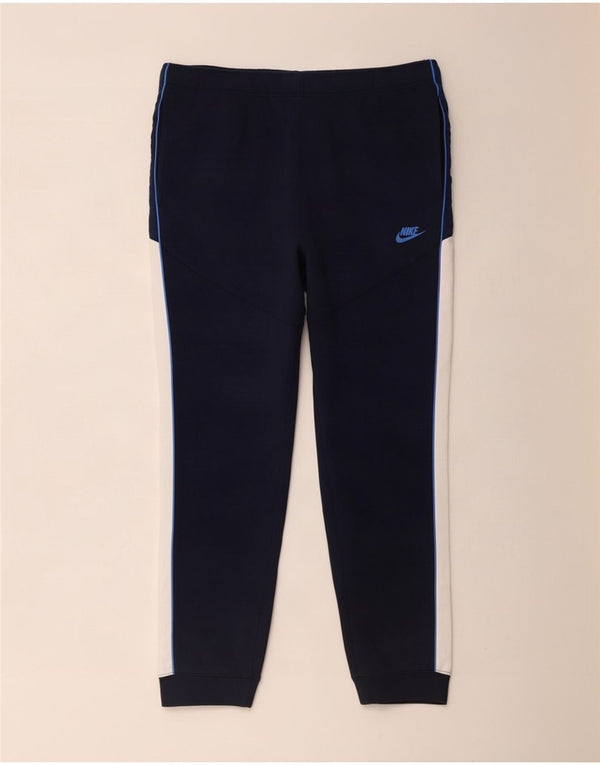 Pantaloni della tuta da uomo Nike Joggers XL Blu navy in cotone color block