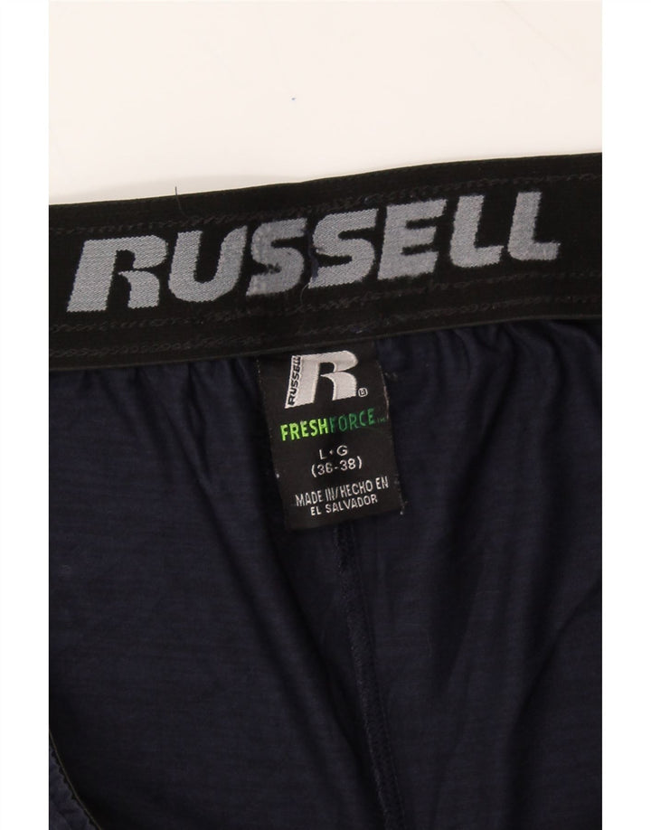 RUSSELL ATHLETIC Mens Sport Shorts Large  Navy Blue Polyester Vintage Russell Athletic and Second-Hand Russell Athletic from Messina Hembry 