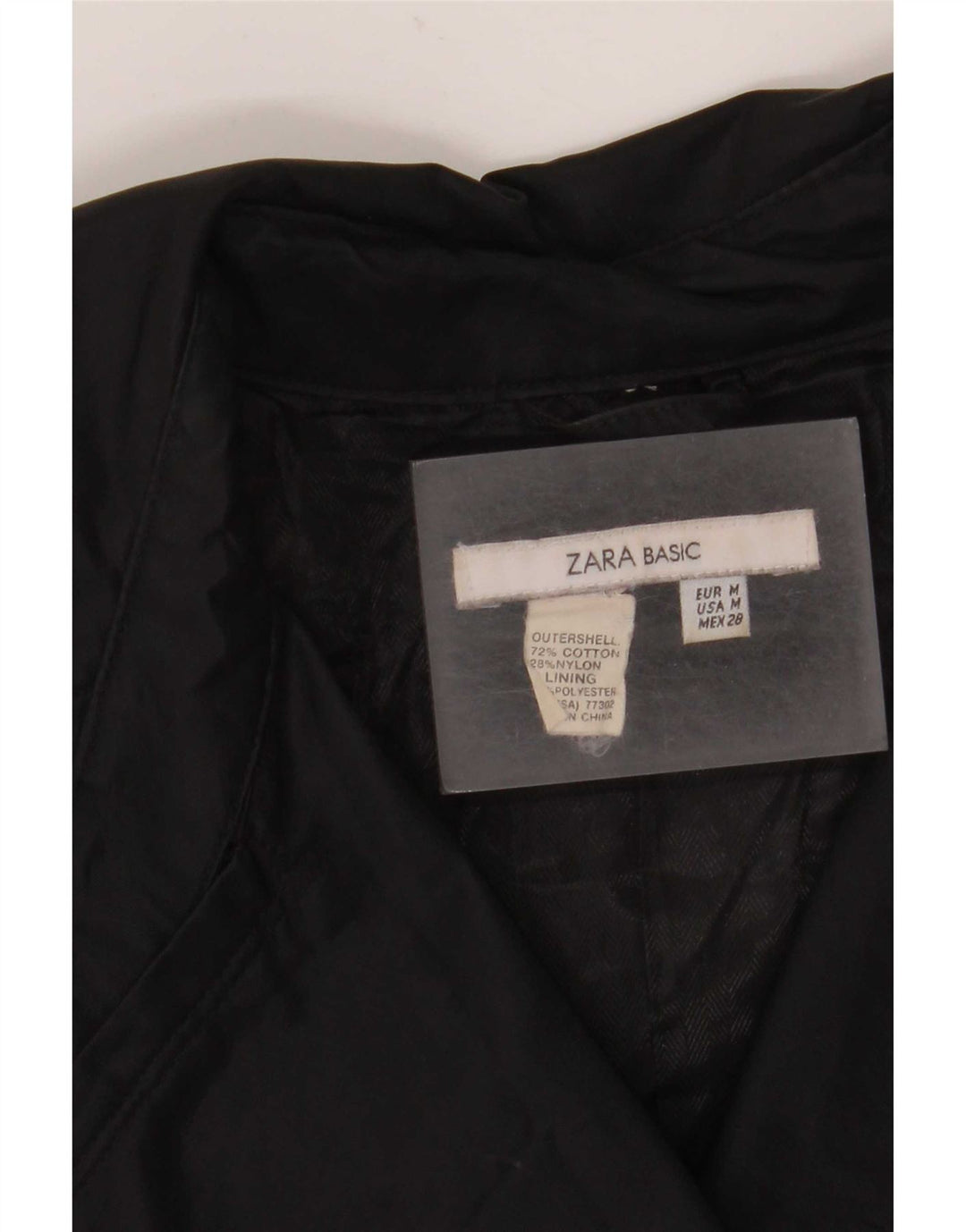 Trench da donna Zara UK 12 cotone nero medio