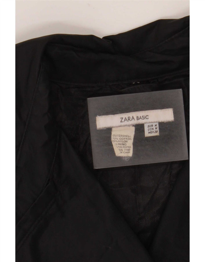 Trench da donna Zara UK 12 cotone nero medio