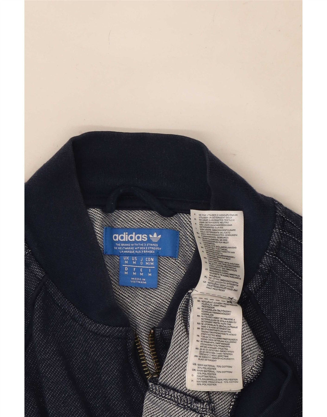 Giacca da ginnastica da uomo Adidas, giacca media, in cotone blu navy