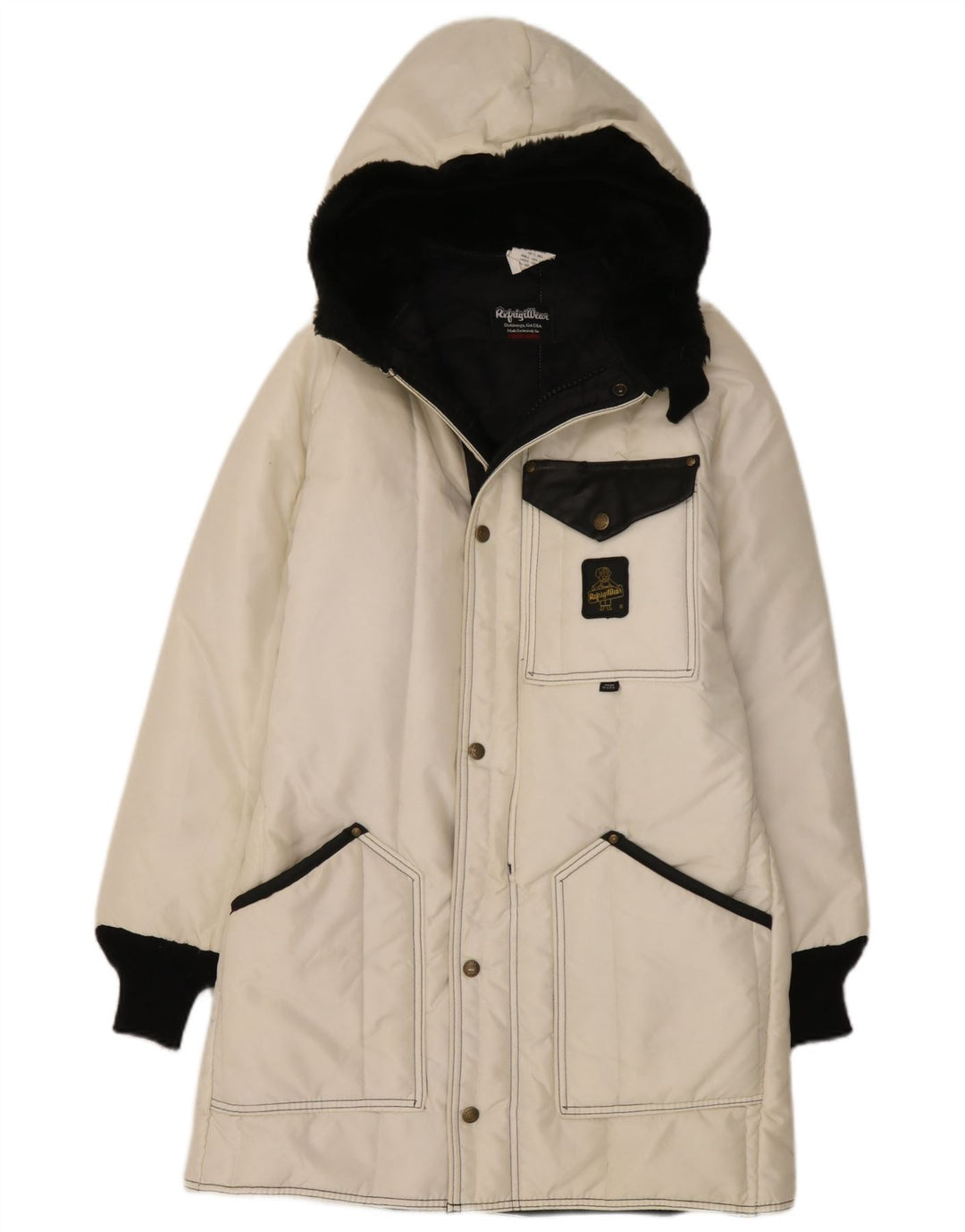 Cappotto imbottito Cruzcampo da donna Refrigiwear UK 10 Small White Colourblock