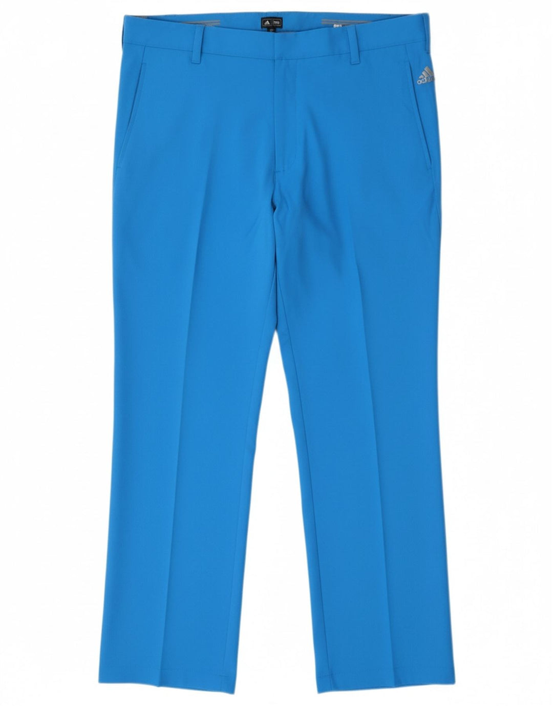 ADIDAS Mens Straight Chino Trousers W38 L30 Blue Polyester