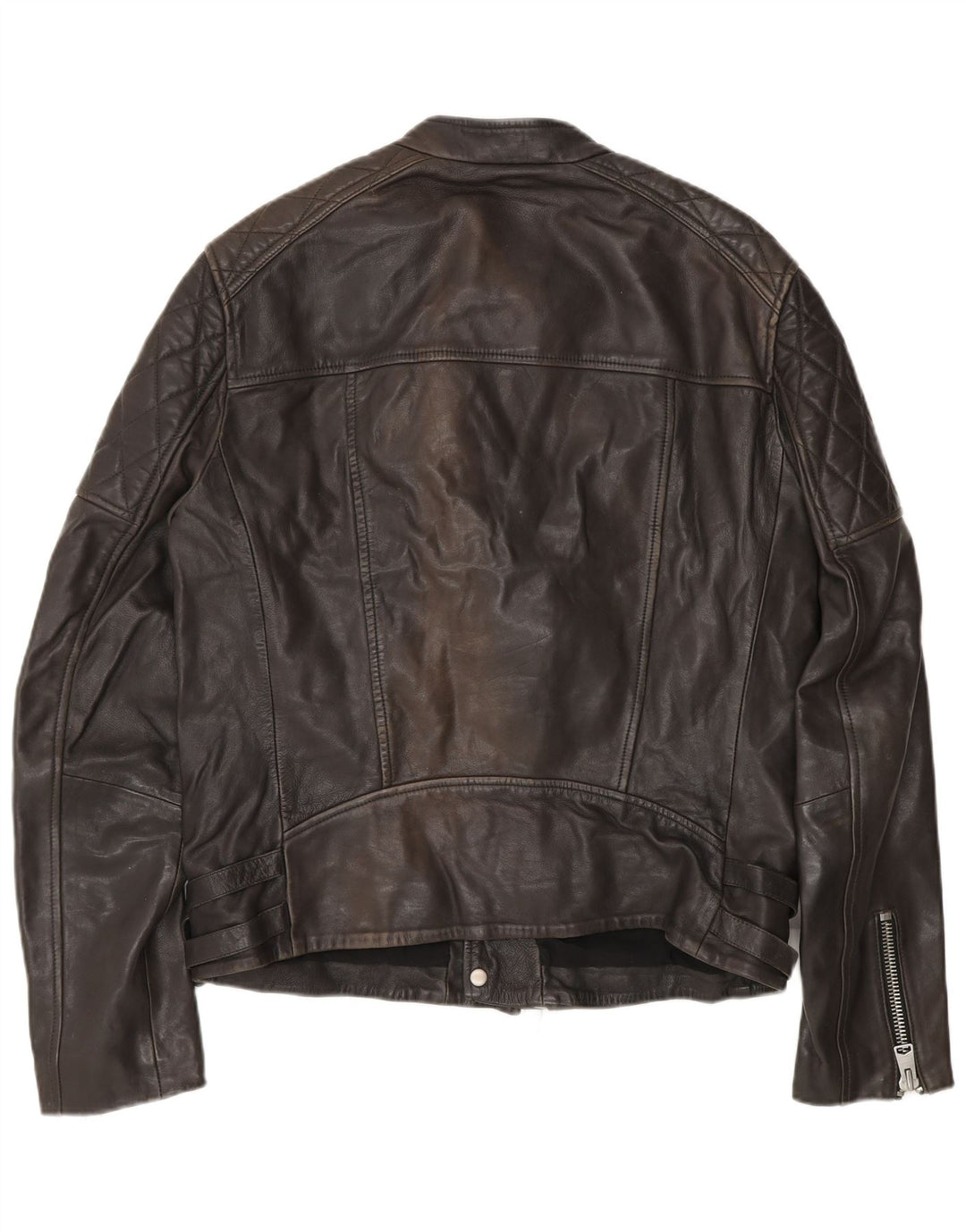 Giacca da motociclista in pelle da uomo All Saints UK 40 grande in pelle nera
