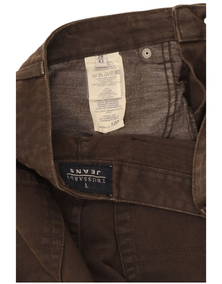 Jeans Trussardi Donna Tapered Taglia 29 Cotone Marrone