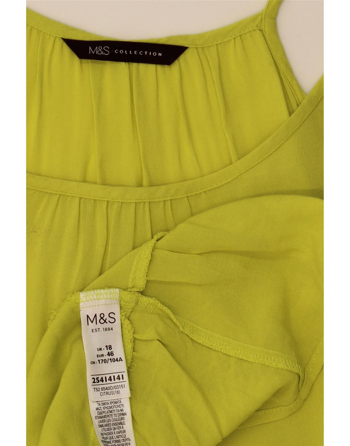 MARKS & SPENCER Abito da tenda oversize da donna UK 16 Large Giallo Viscosa