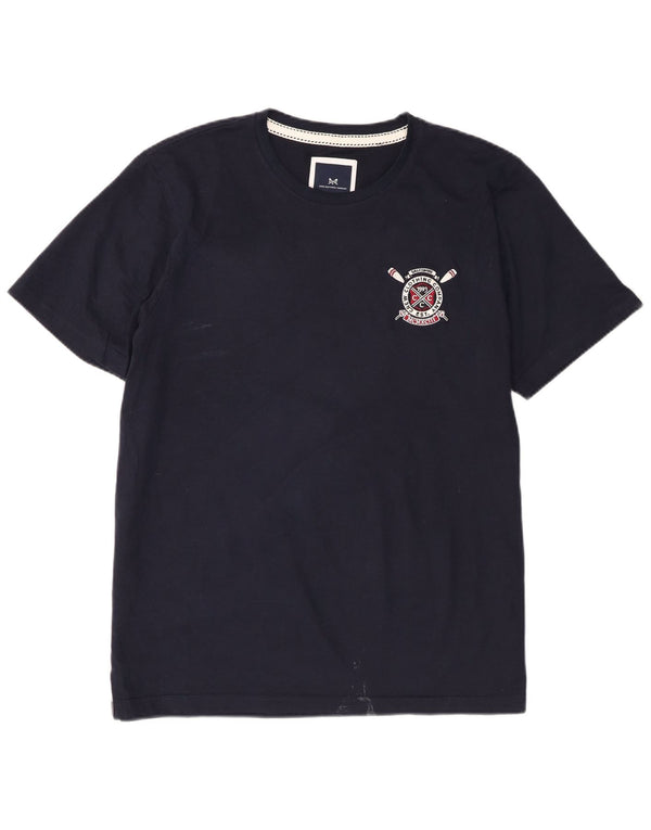Crew Clothing T-shirt da uomo Top XL in cotone blu navy