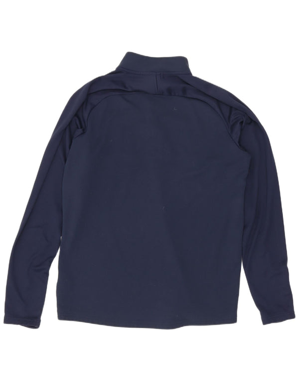 Top della tuta pullover Nike Dri Fit da uomo, color block medio blu navy