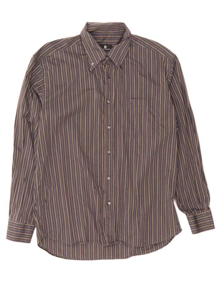 ROCCOBAROCCO Mens Shirt Size 17 43 XL Navy Blue Striped Cotton Vintage Roccobarocco and Second-Hand Roccobarocco from Messina Hembry 