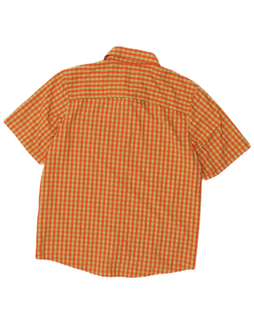 Maglia a maniche corte da uomo Adidas in poliestere a quadretti arancione medio