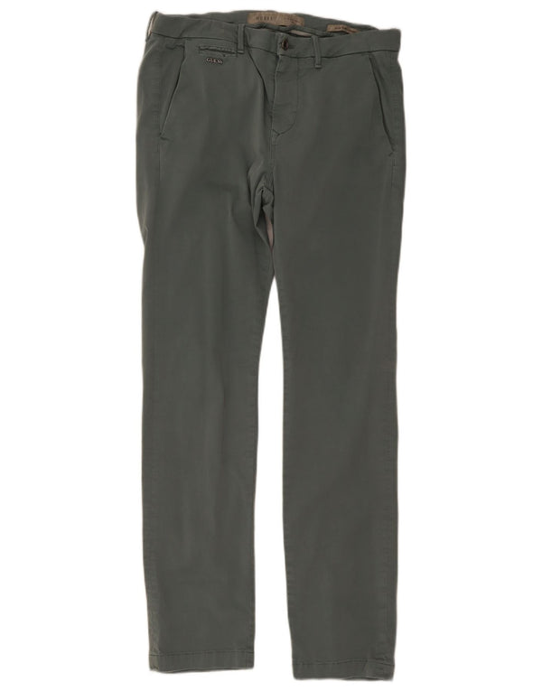 Guess Mens Alain Slim Tapered Chino Trousers W32 L32 Grey
